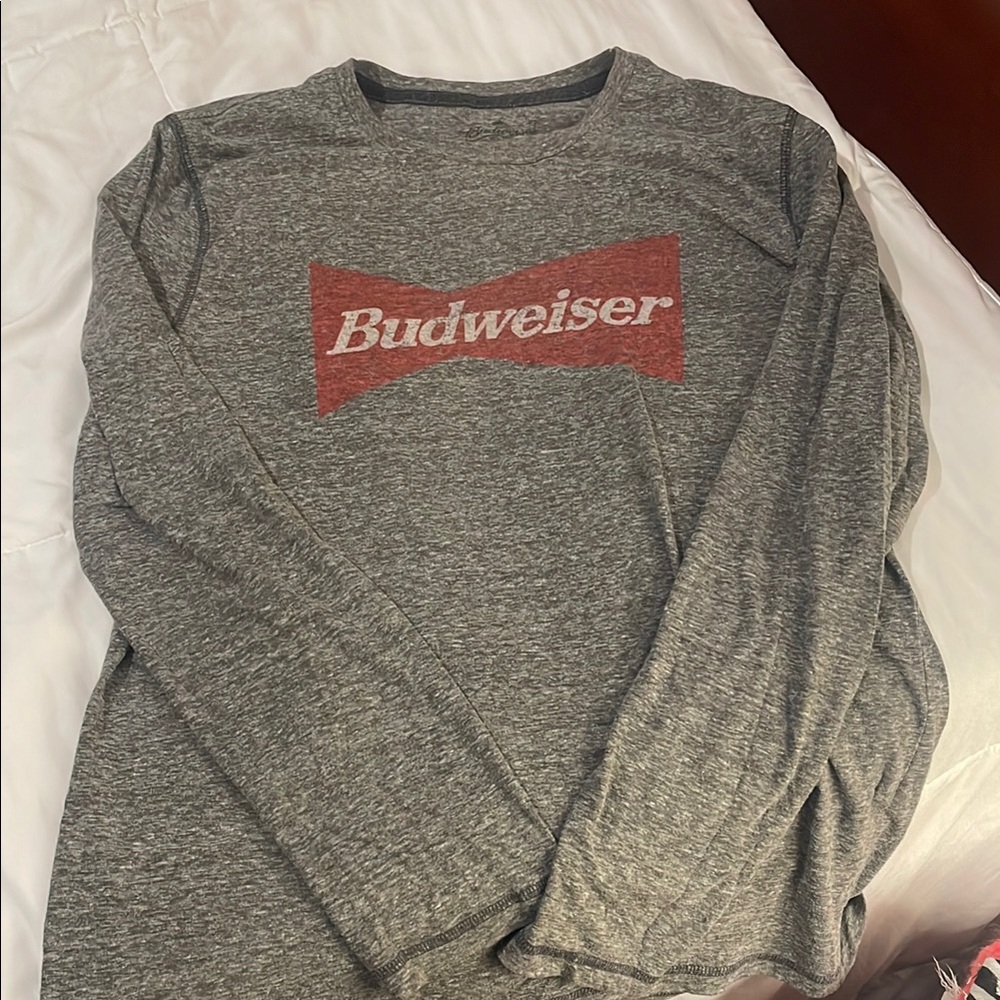 Budweiser Gray Long Sleeve Shirt